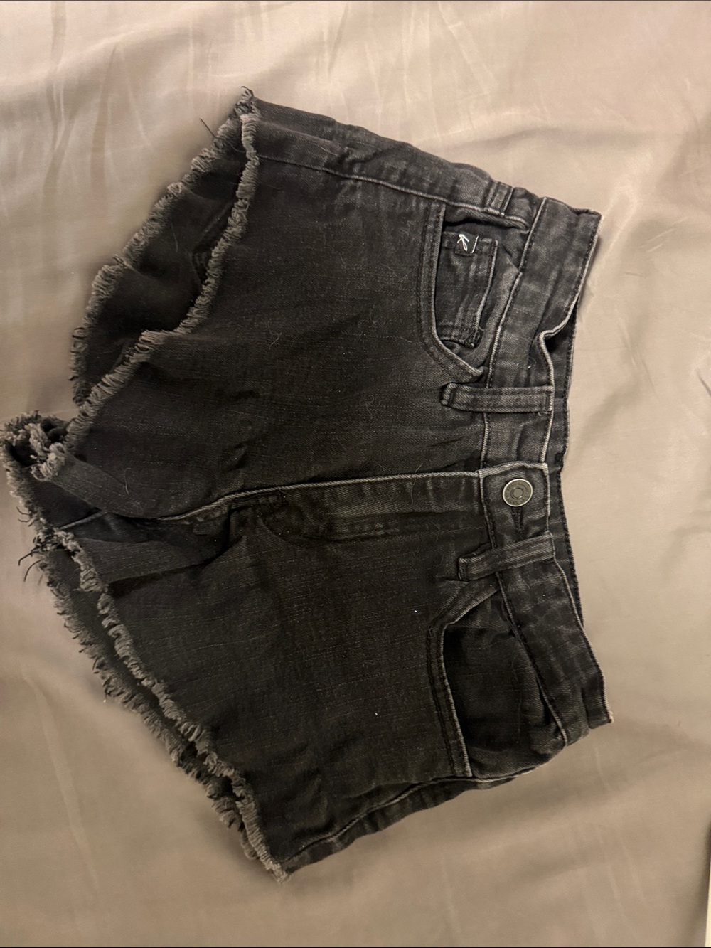 KanCan Black Frayed Hem Denim Shorts